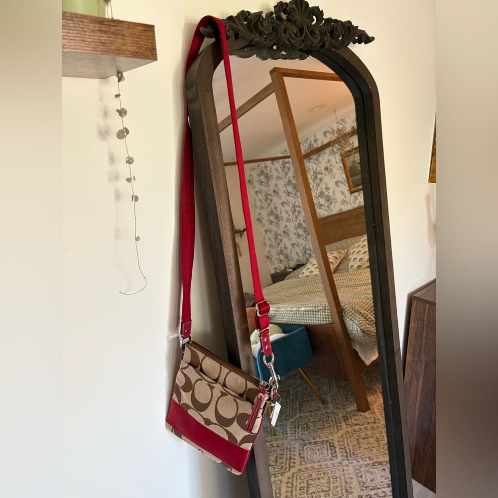 Coach Red and Tan Crossbody Bag